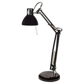 Black Finish Adjustable Halogen Desk Lamp