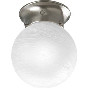 Progress Lighting Ceiling Fixture with White Glass
