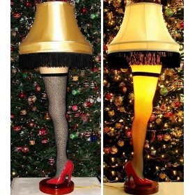 Full Size Leg Lamp Gold Shade