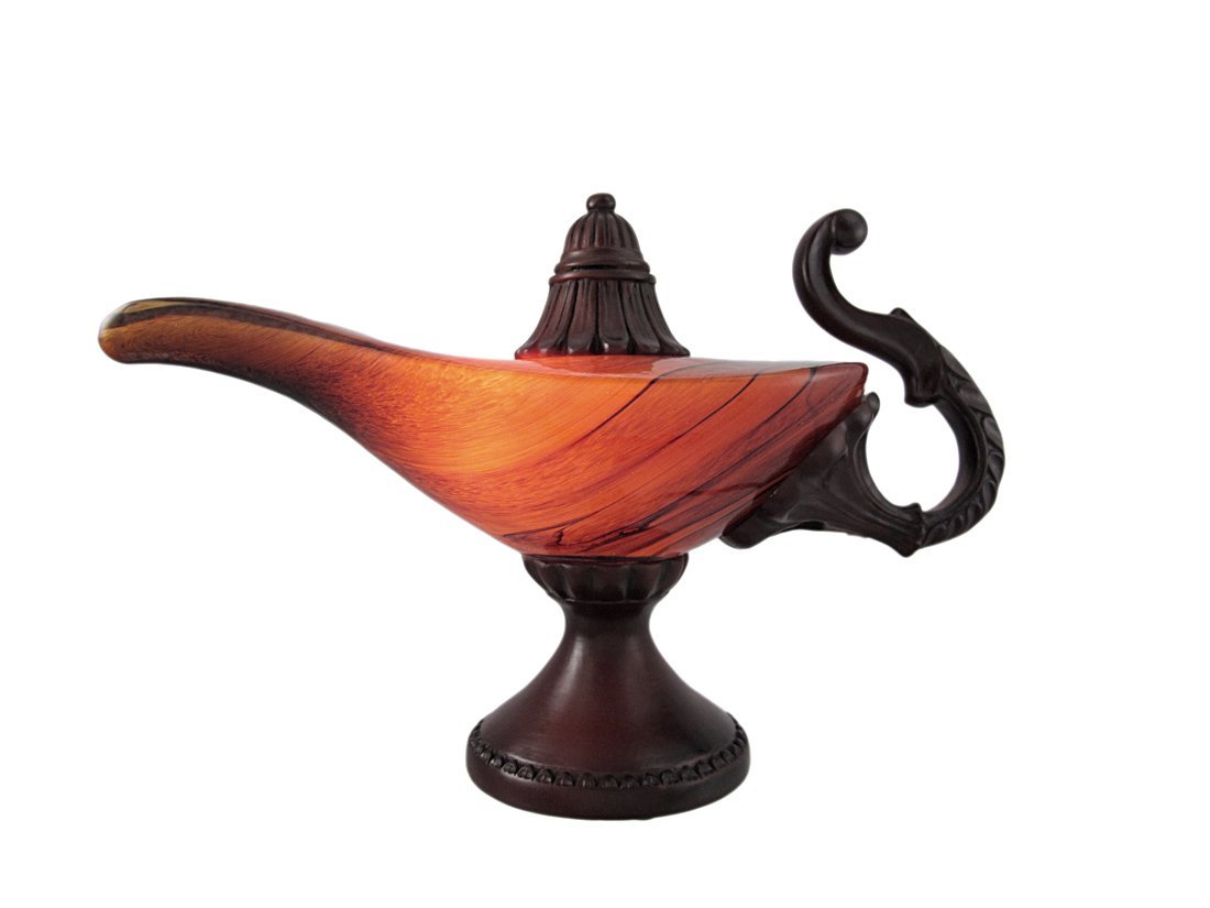 Amber Glass Aladdin Genie Accent Lamp