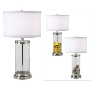 Fillable Glass Cylinder Collector's Table Lamp
