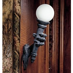 Medieval dragon claw wall lamp