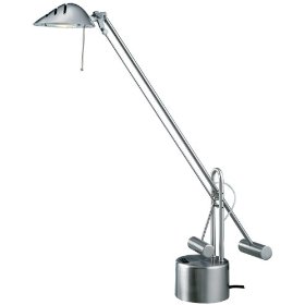 Normande Halogen Desk Lamp, Brushed Steel