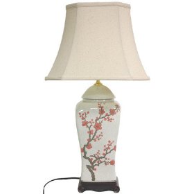 Cherry Blossom Ivory Crackle Discount Lamp