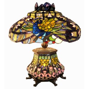  Tiffany-style Peacock Lantern Table Lamp